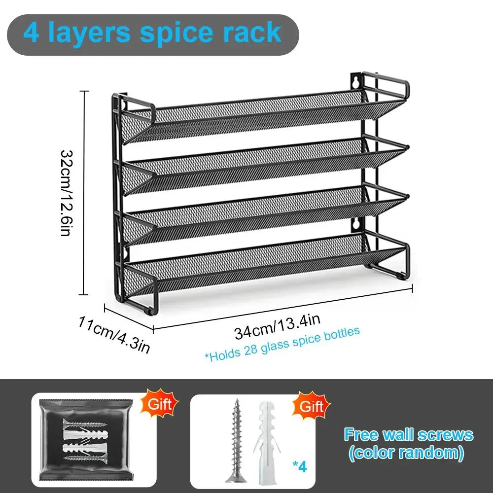 3 or 4 Tier Spice Rack for Counter or Wall