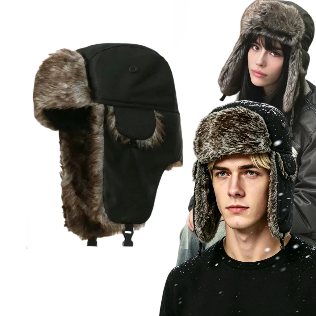 Winter Mens Ushanka Trapper Hat Russian Trooper Ear Flap Cap Earflap