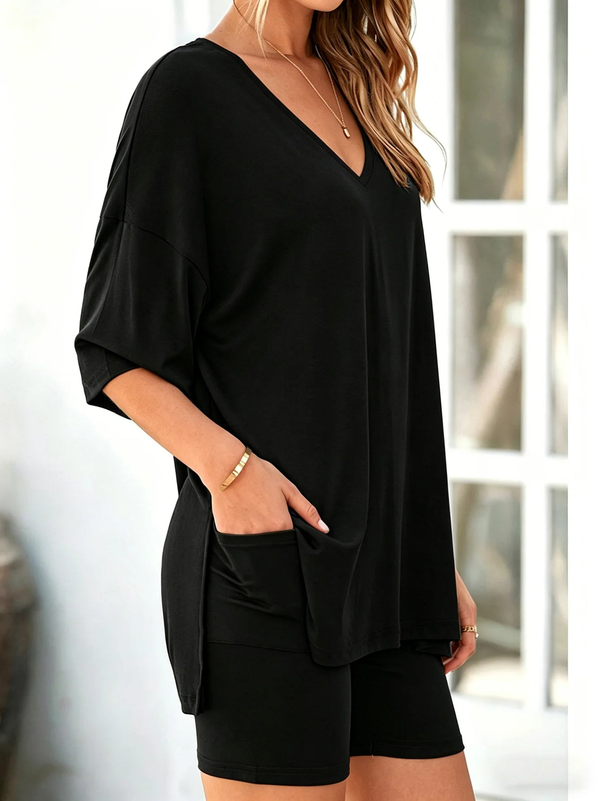 Women's Short-Sleeve Loungewear Set