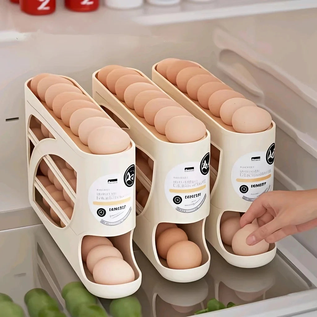 3-Tier Rolling Egg Storage Rack
