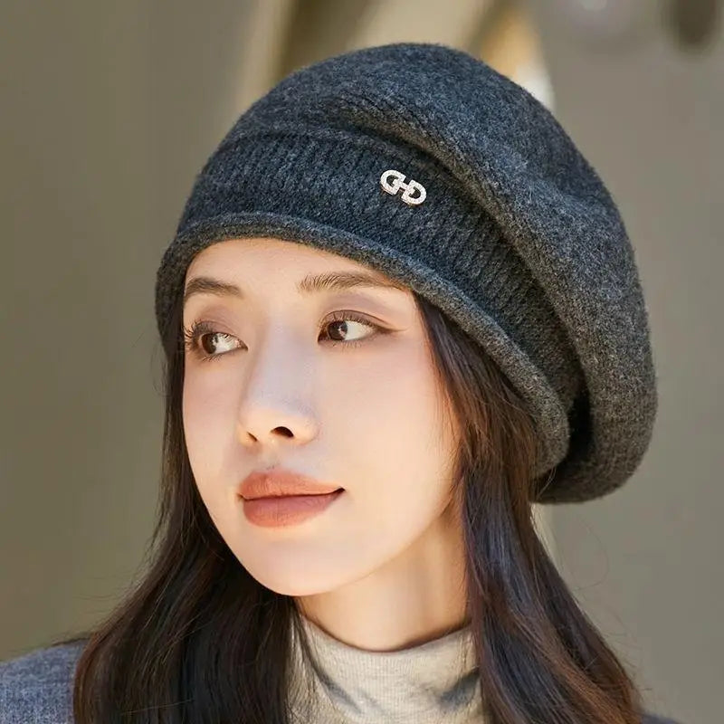 Women's Winter Knit Beret - Fashion  Hat Soft Warm Comfortable Stretchy Cap for Cold Weather