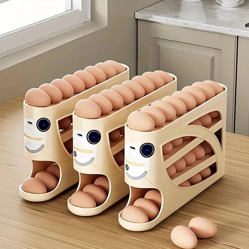 3-Tier Rolling Egg Storage Rack