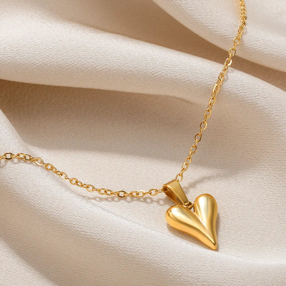 Gold Heart Pendant Necklace