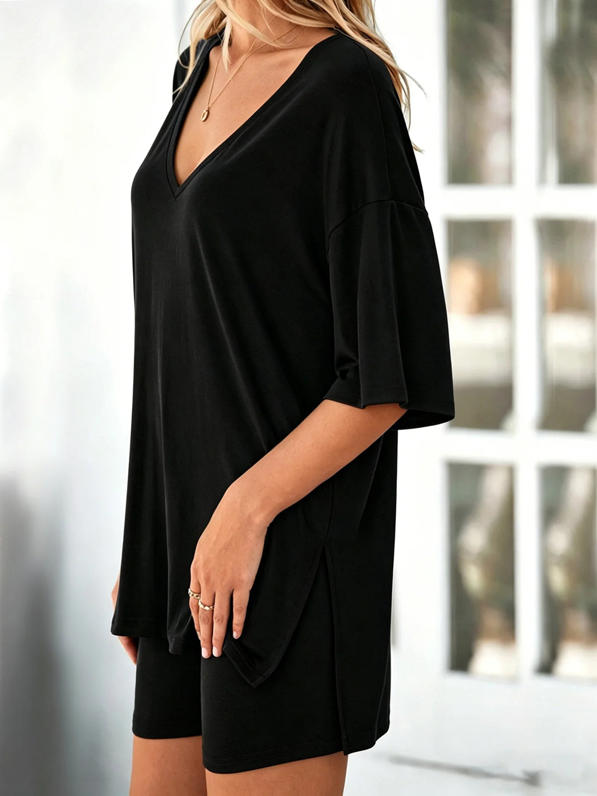 Women's Short-Sleeve Loungewear Set