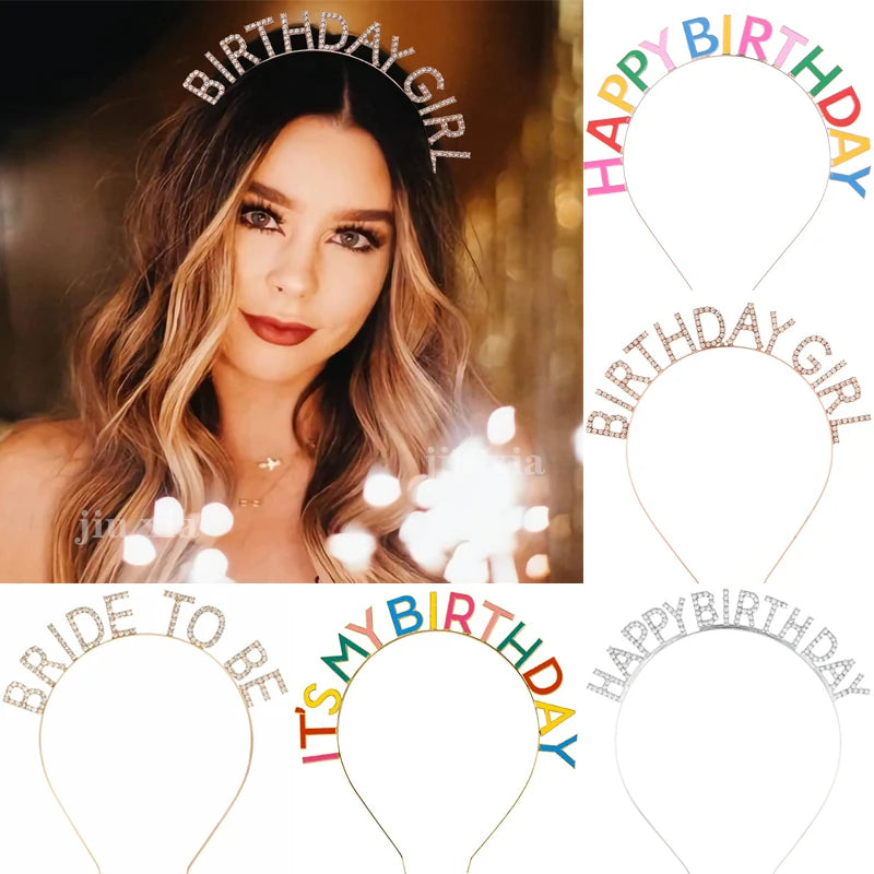 Adult Birthday Rhinestone Tiara Headband