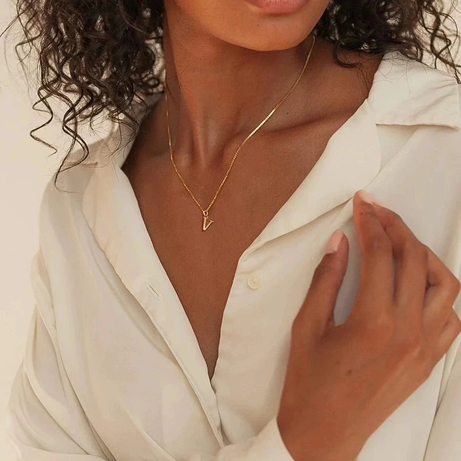 Gold-Tone Initial Pendant Necklace