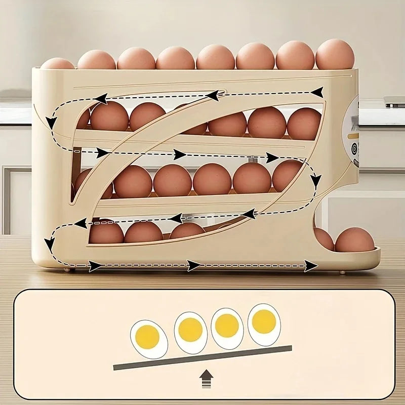 3-Tier Rolling Egg Storage Rack