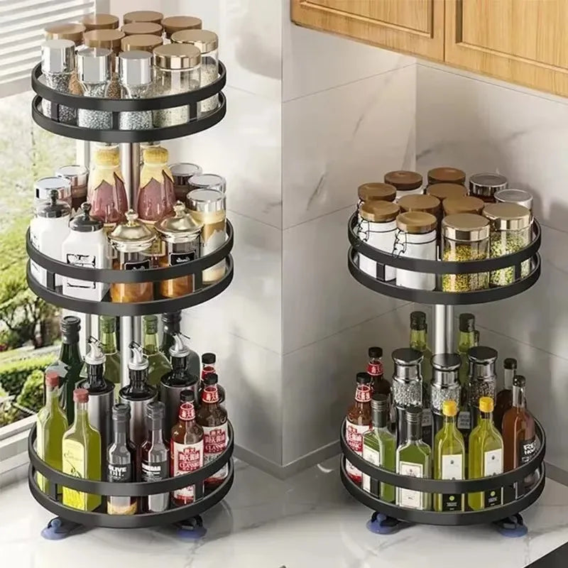 Rotating Spice Rack Tray, 1 to 3 Tiers
