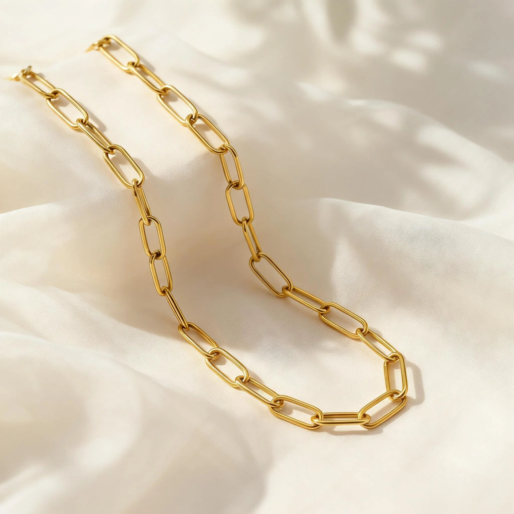 Gold-Tone Paperclip Lariat Necklace