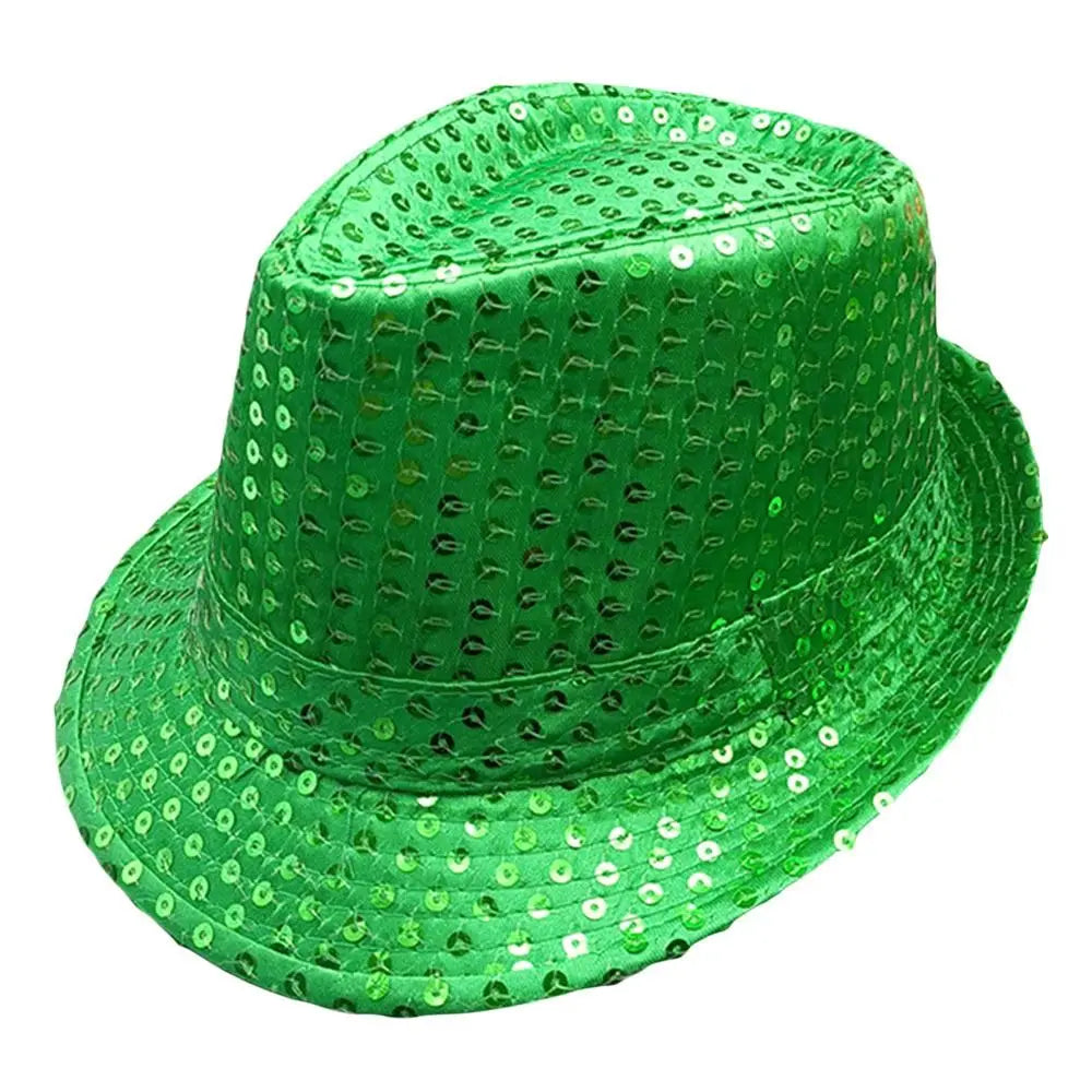 Durable Sequins Jazz Hat Party Shiny Masquerade Panama Cap Stage Cosplay Dance Performance Hat Party