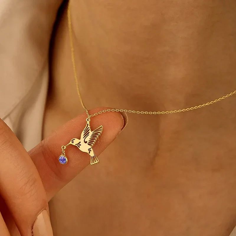 Gold-Tone Birthstone Pendant Necklace