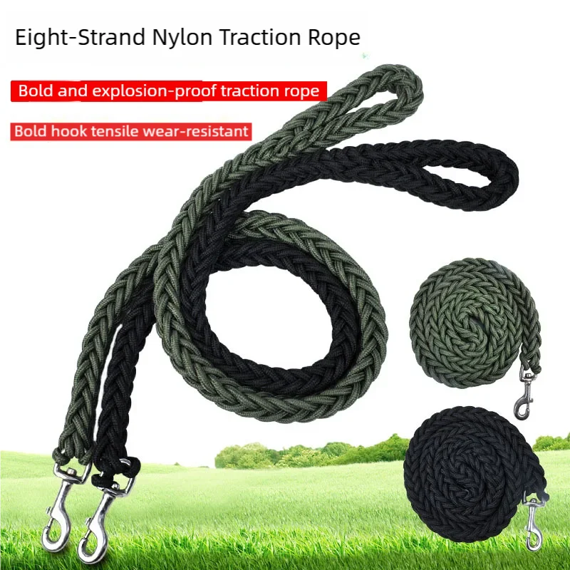 Braided Dog Leash, Black or Army Green