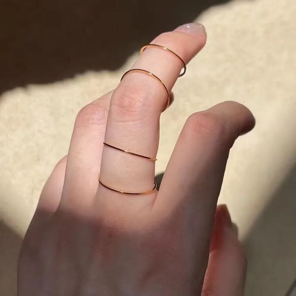 Gold-Tone Thin Stacking Rings