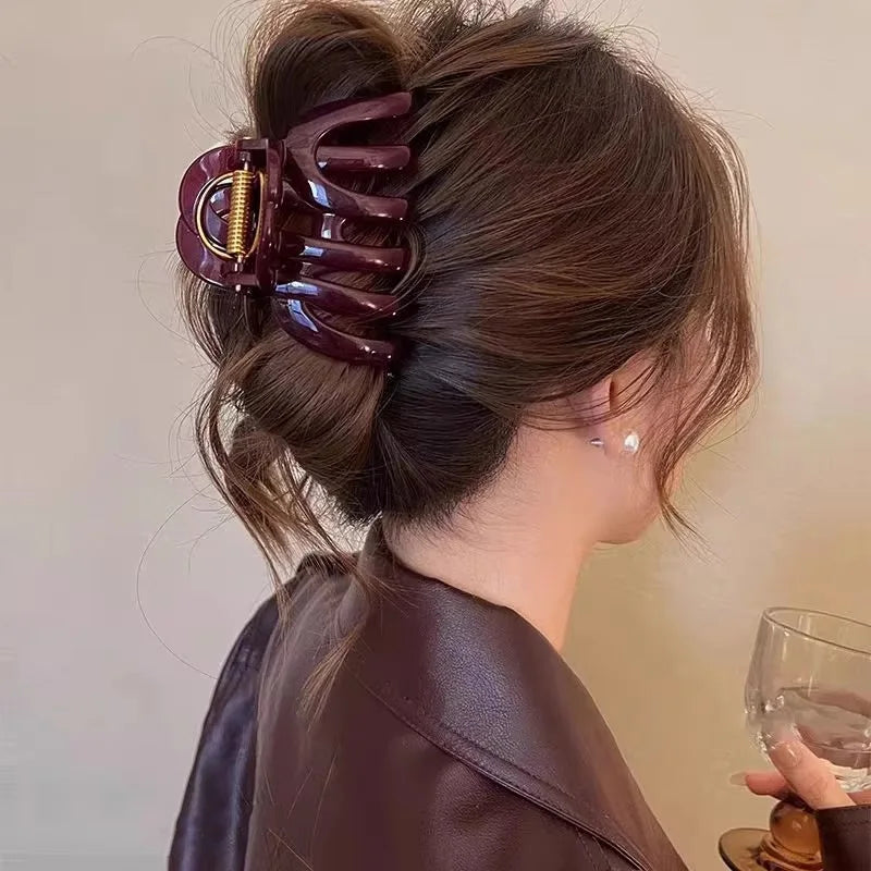 Burgundy Rounded Claw Clip