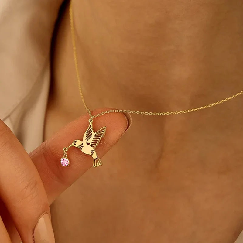 Gold-Tone Birthstone Pendant Necklace
