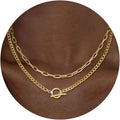 Gold-Tone Layered Chain Necklace