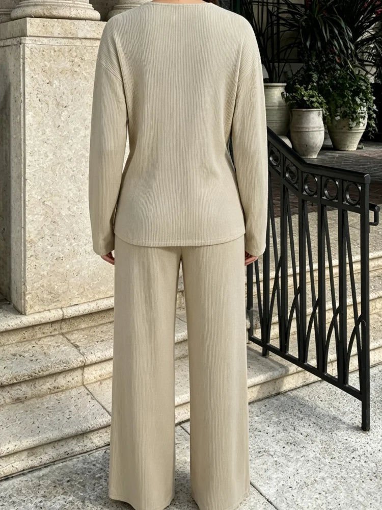 Women's Ribbed 2-Piece Loungewear Set