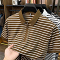 Men's Striped Half-Zip Polo Shirt