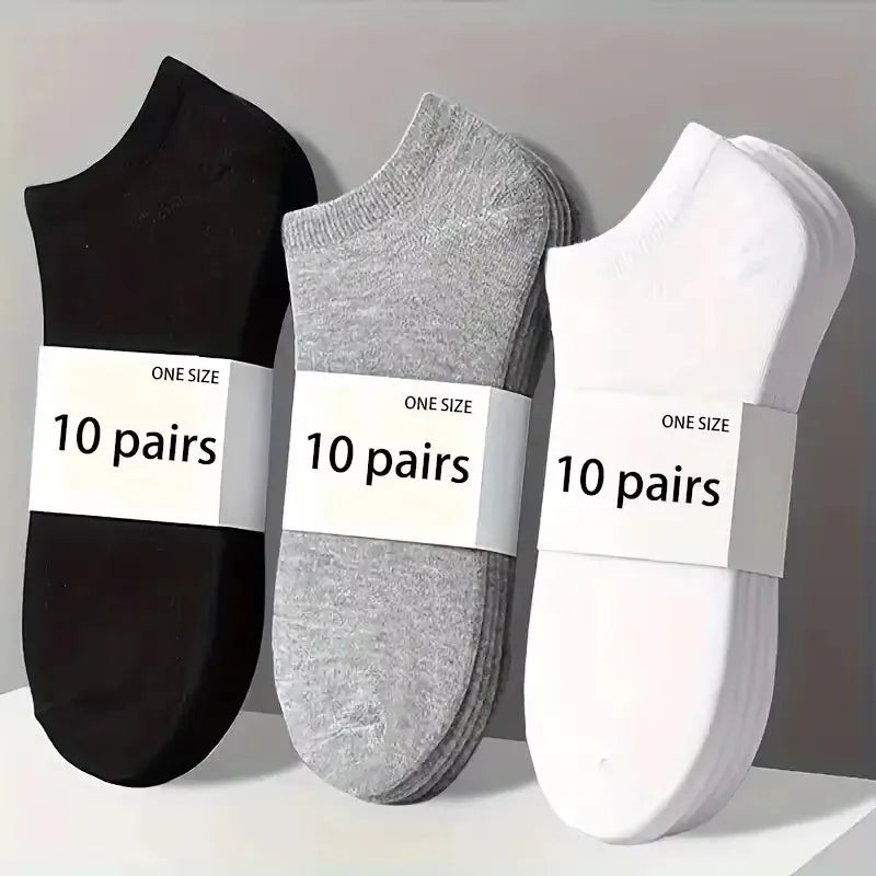 Unisex Ankle Socks, 10-Pair Pack