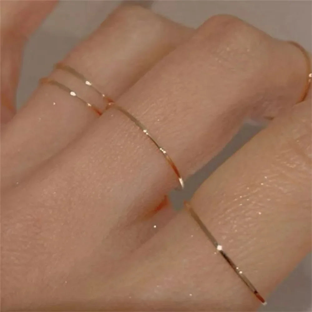 Gold-Tone Thin Stacking Rings