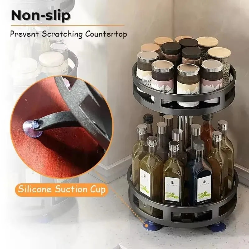 Rotating Spice Rack Tray, 1 to 3 Tiers