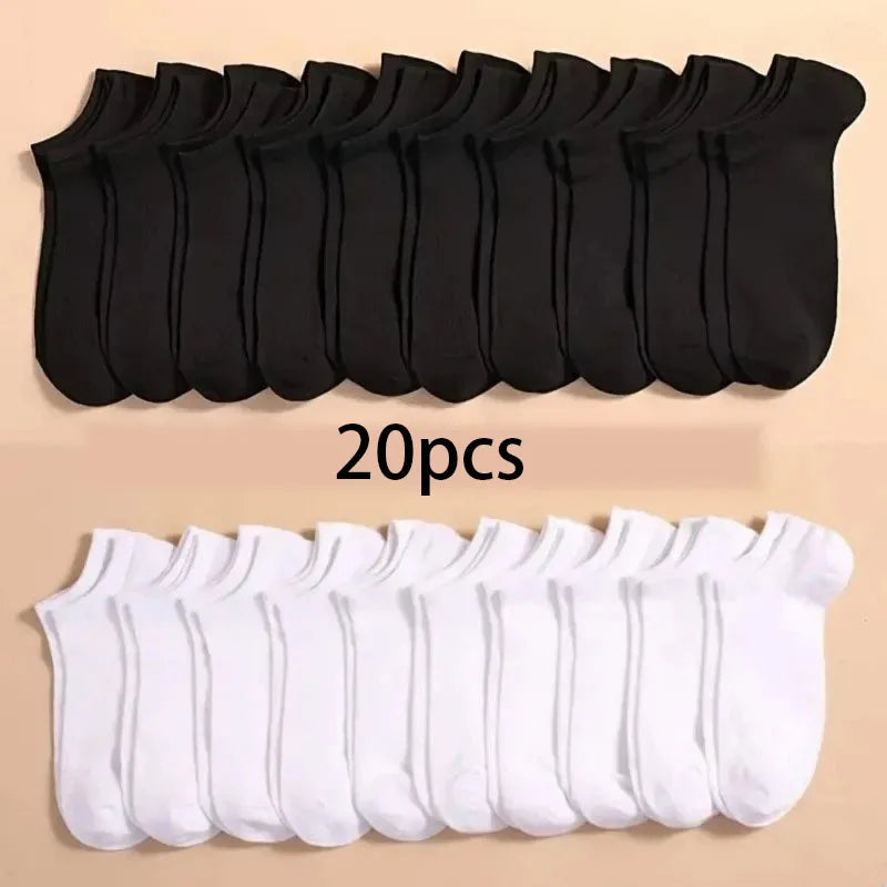 Unisex No-Show Ankle Socks, 10 to 40 Pairs