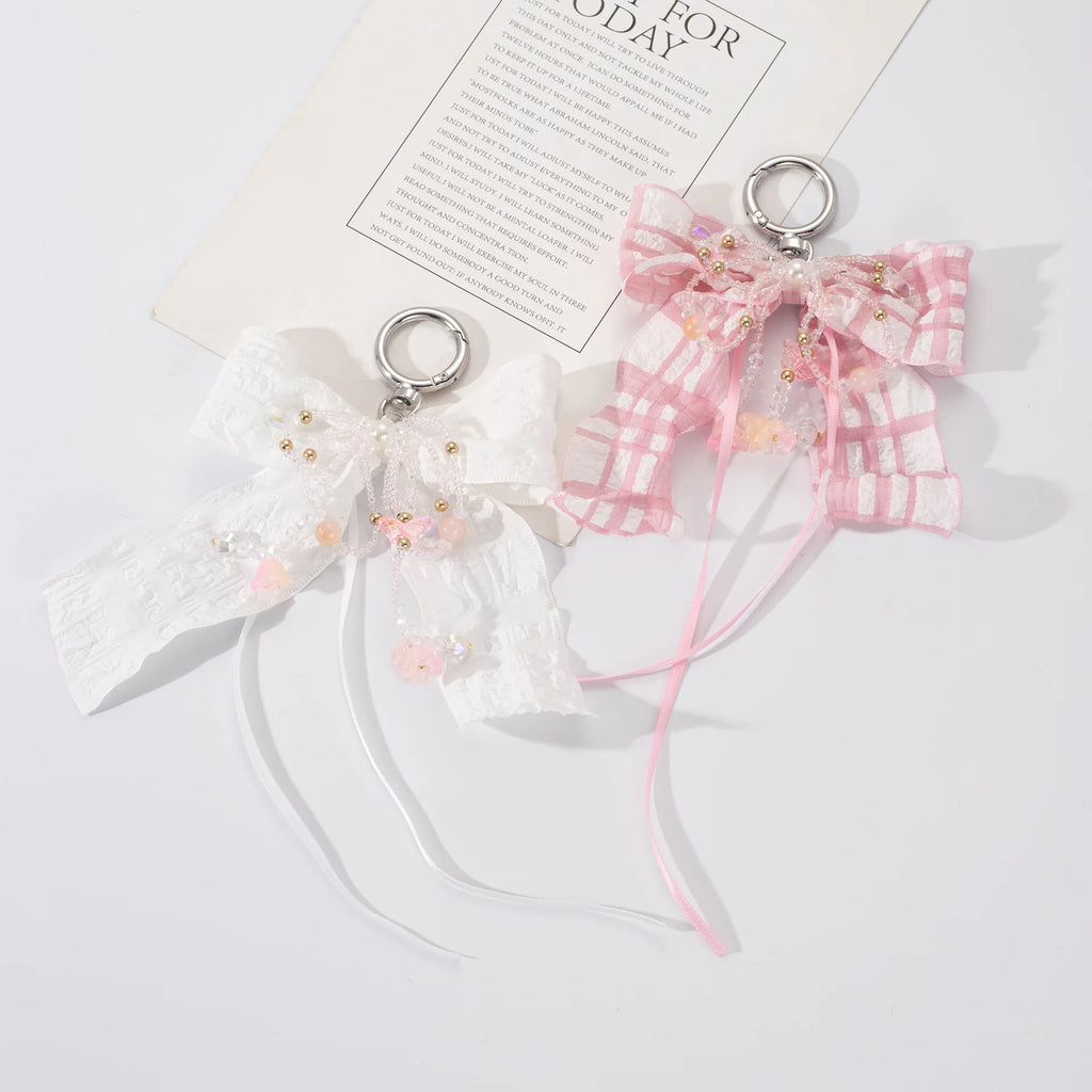 Pearl Bow Bag Charm