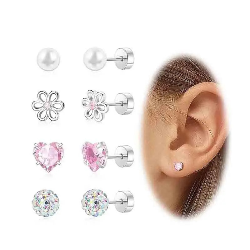 Mixed Gold Stud & Charm Earring Set