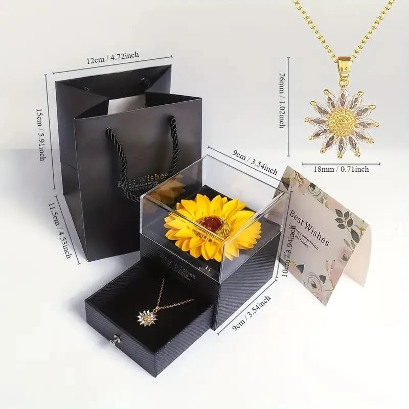  Sunflower Necklace Gift Box, Mother's Day, Nurses' Day, Thanksgiving, Christmas, fall gifts, anniversaries, graduation gifts