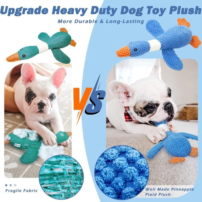 Plush Squeaky Chew Toy, Blue or Yellow