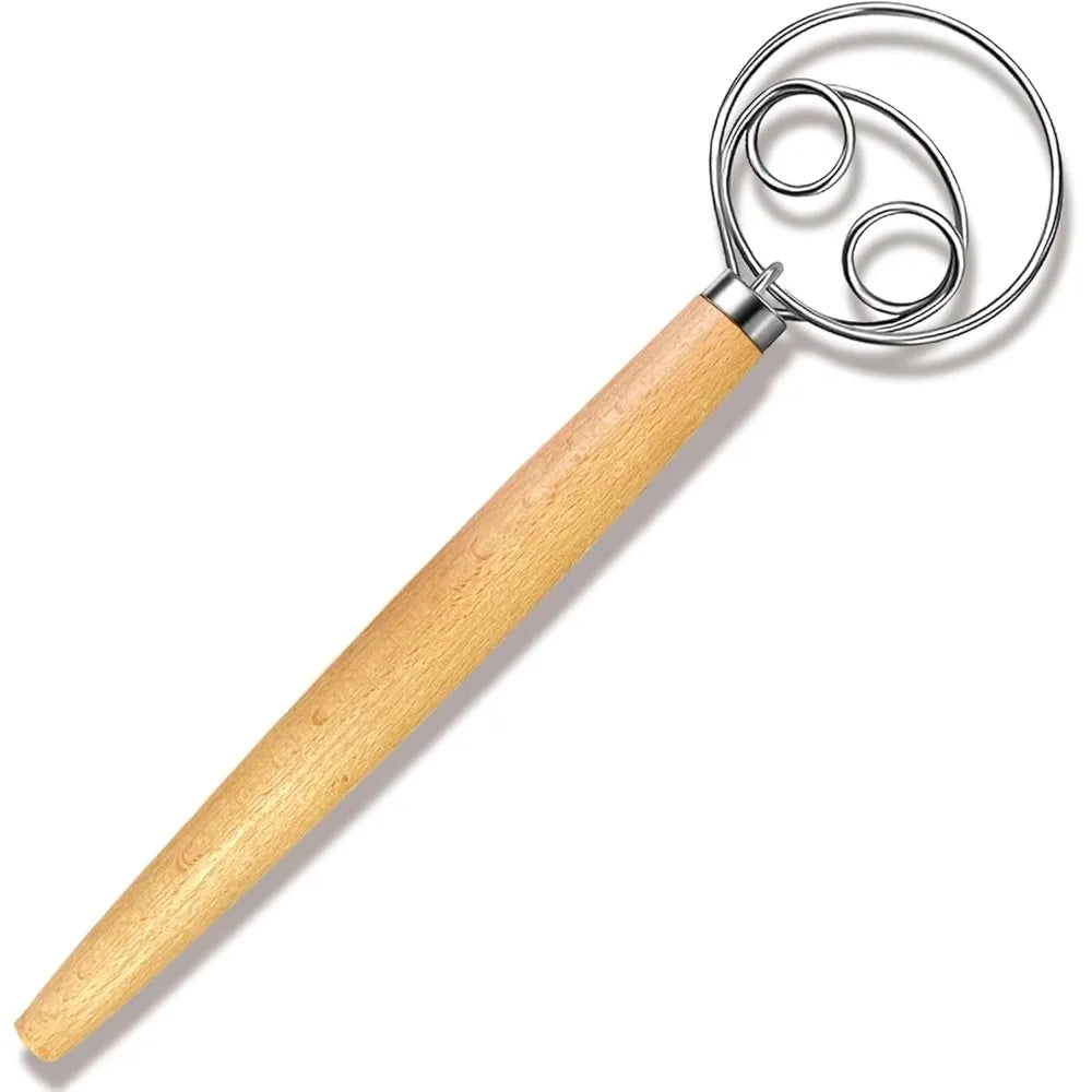 Bread Dough Whisk with Wooden Handle