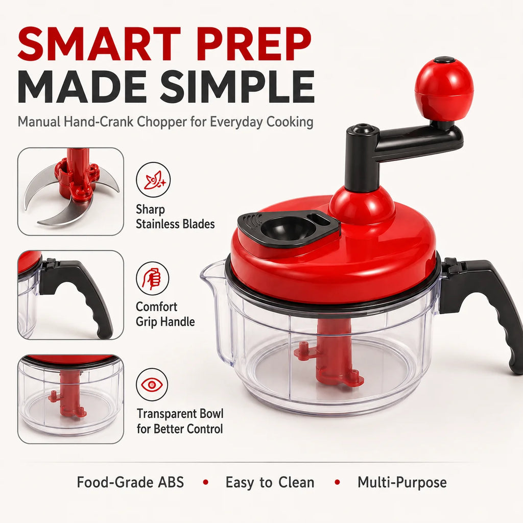 Manual Hand-Crank Food Chopper