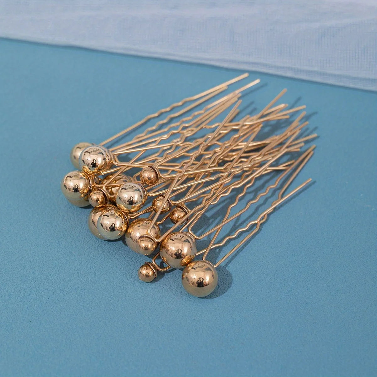 Gold-Tone Ball Hair Pins