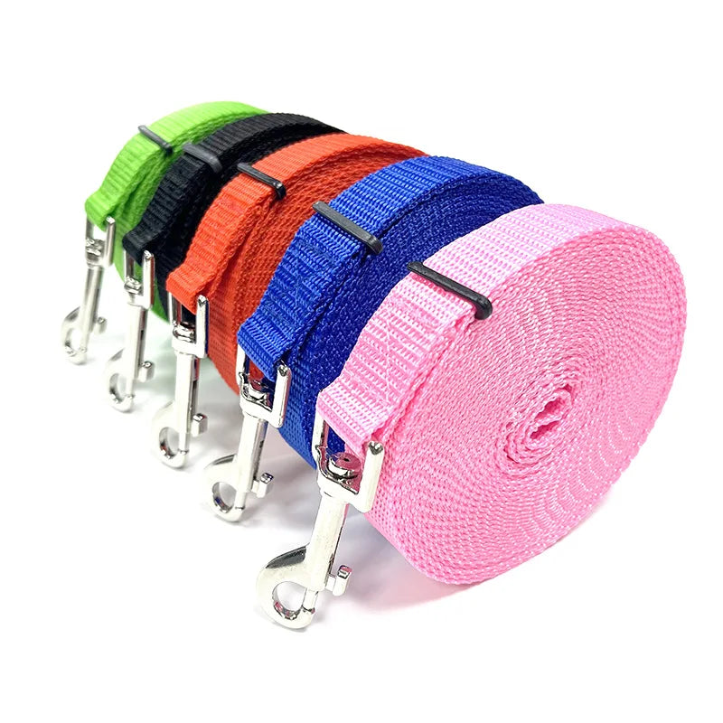 Long Nylon Dog Training Leash, 1.2M to 30M