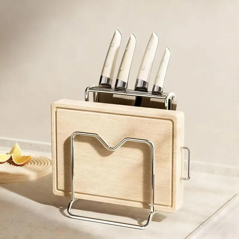 Knife Organizer Rack with Cutting Board Slot
