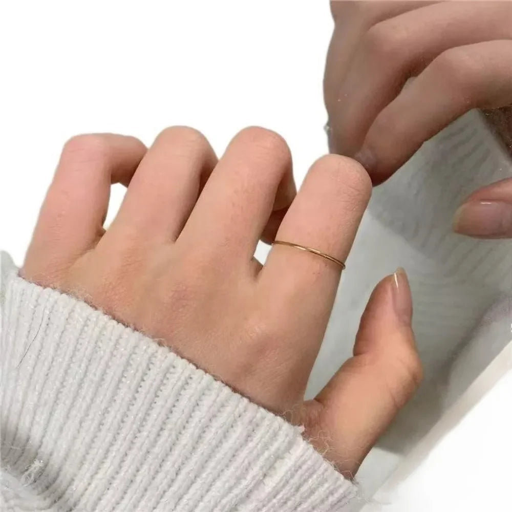 Gold-Tone Thin Stacking Rings