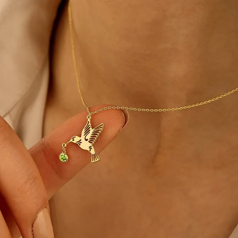Gold-Tone Birthstone Pendant Necklace