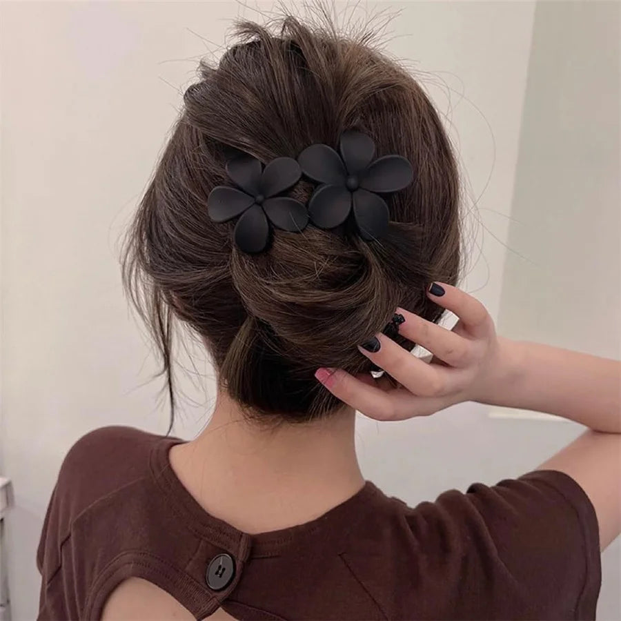 Matte Flower Hair Clips