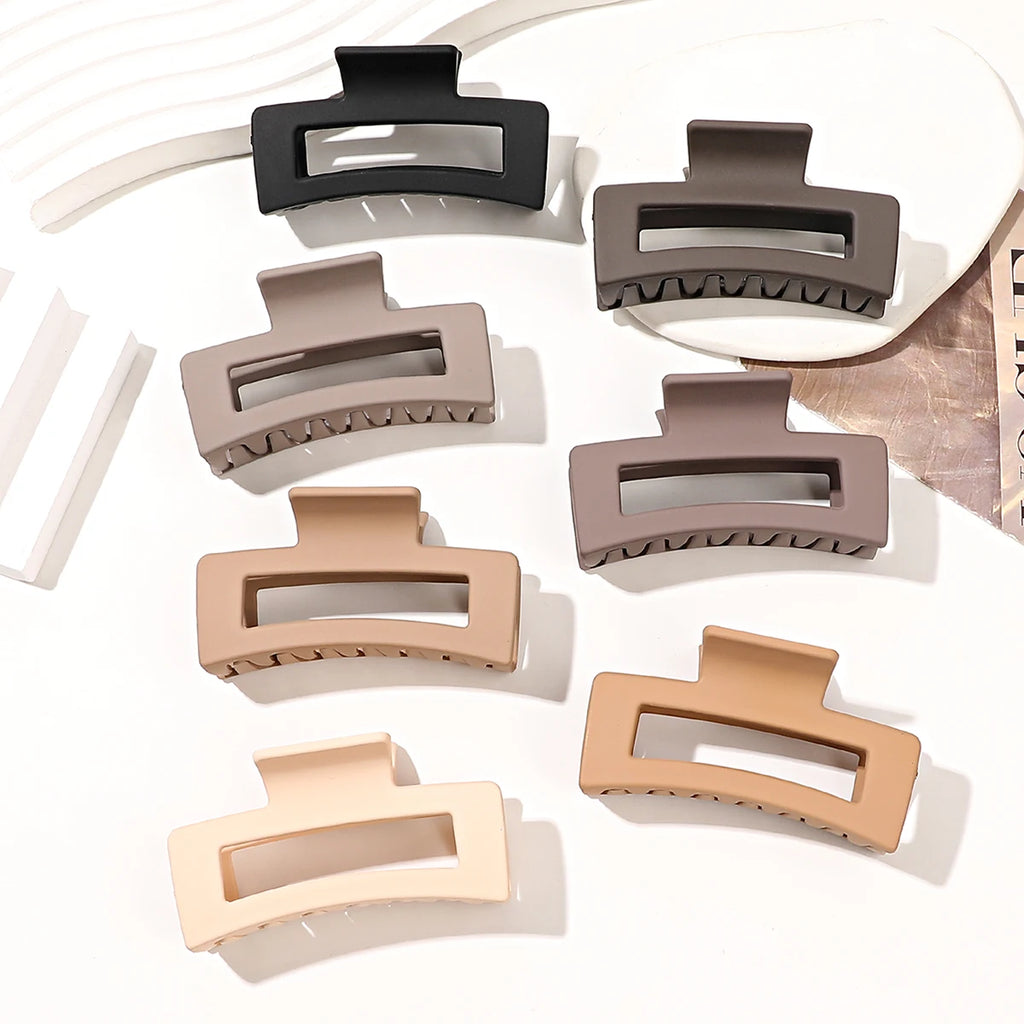 Matte Square Claw Clips, 7 Pack