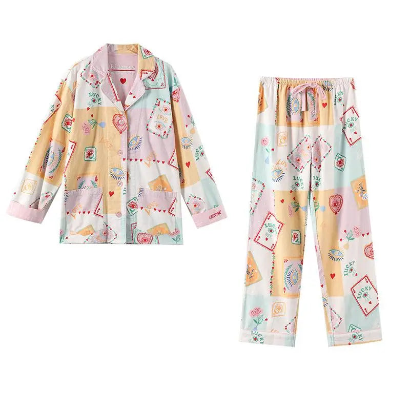 Women's Cartoon Print 2-Piece Pajama Set