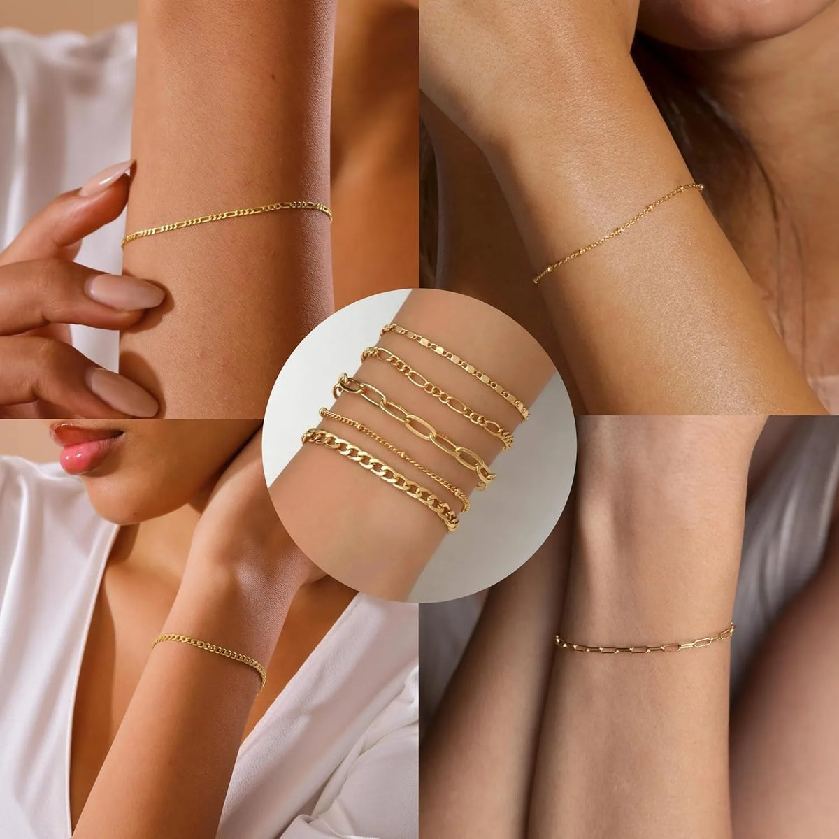Gold-Tone Chain Bracelet Set