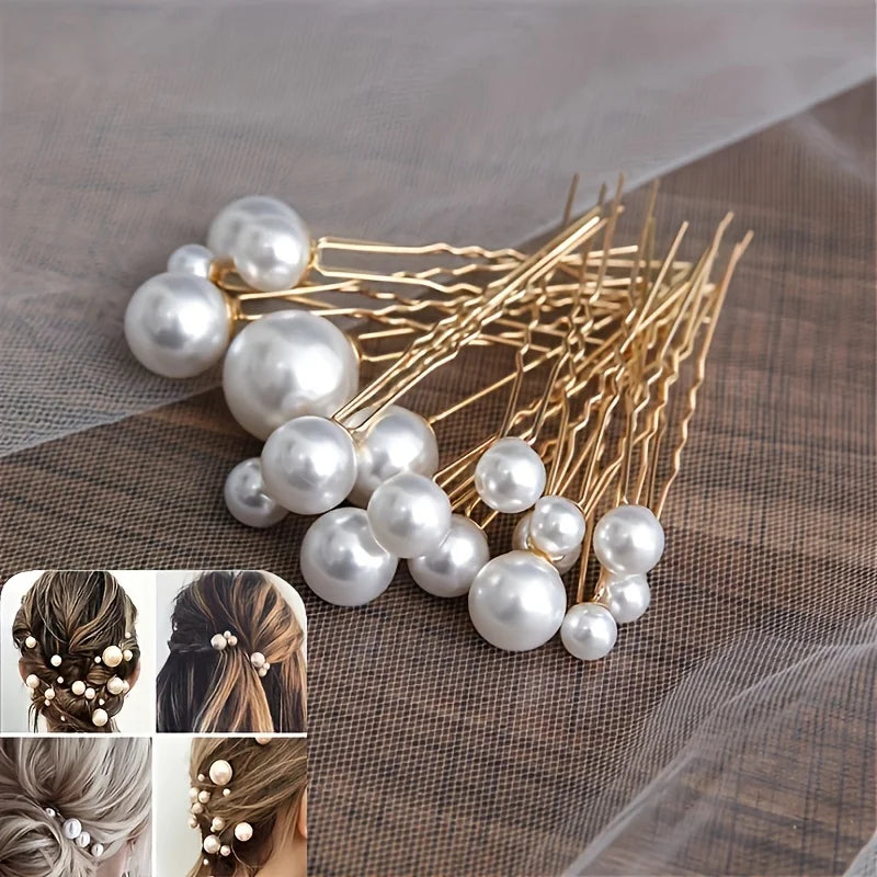 Faux Pearl Hair Pins, 18 Pack