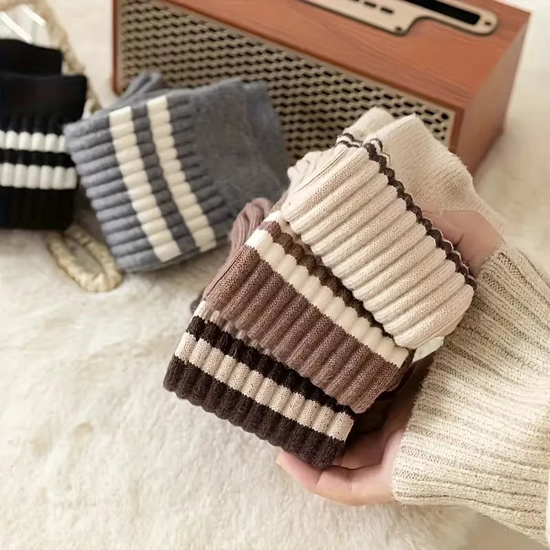 Striped Crew Socks, 5 Pairs