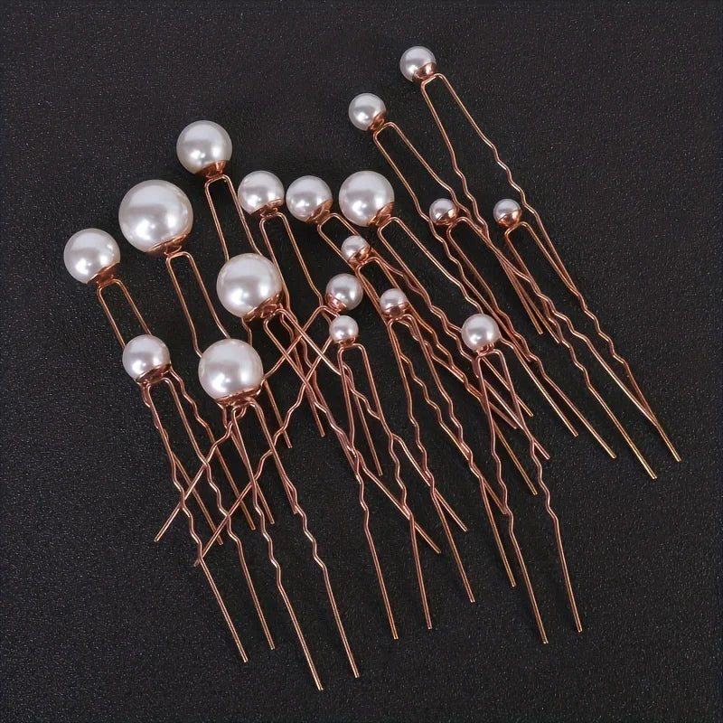 Faux Pearl Hair Pins, 18 Pack