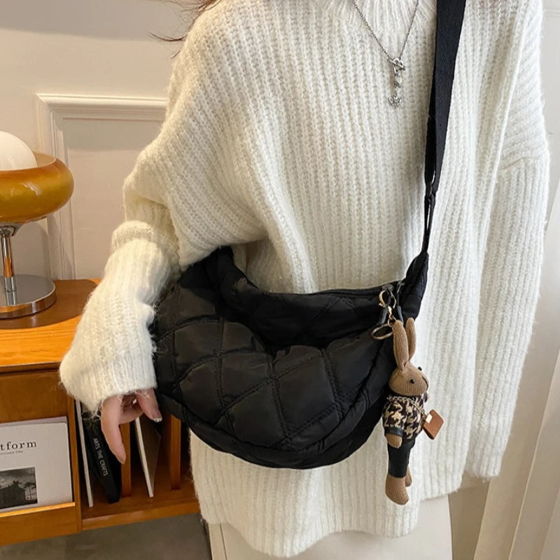 Women's Crossbody Bag with Bunny Charm