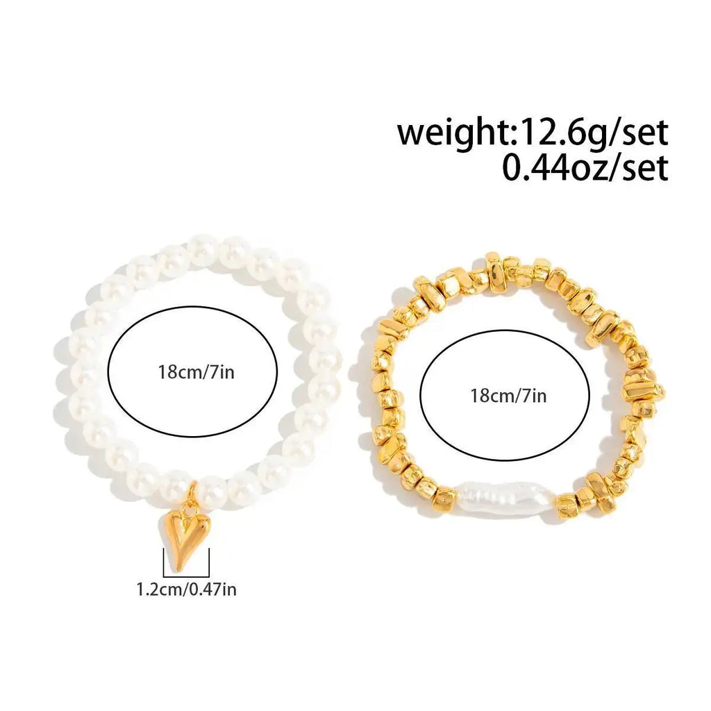 Faux Pearl Heart Bracelets