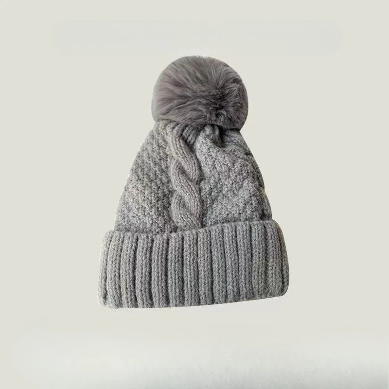 Cable Knit Pom Beanie