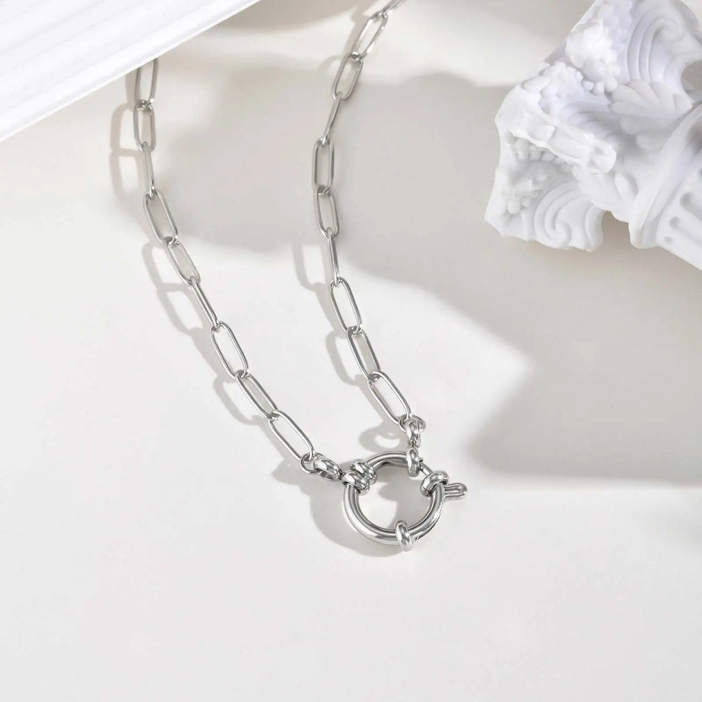 Silver-Tone Paperclip Toggle Necklace