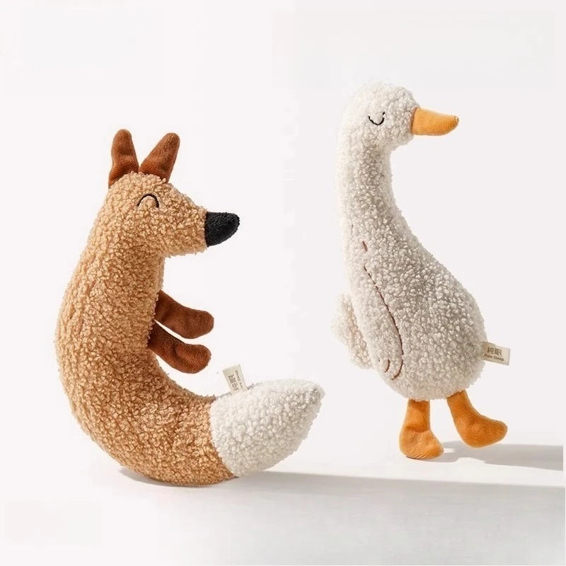 Plush Squeaky Chew Toy, Fox or Duck