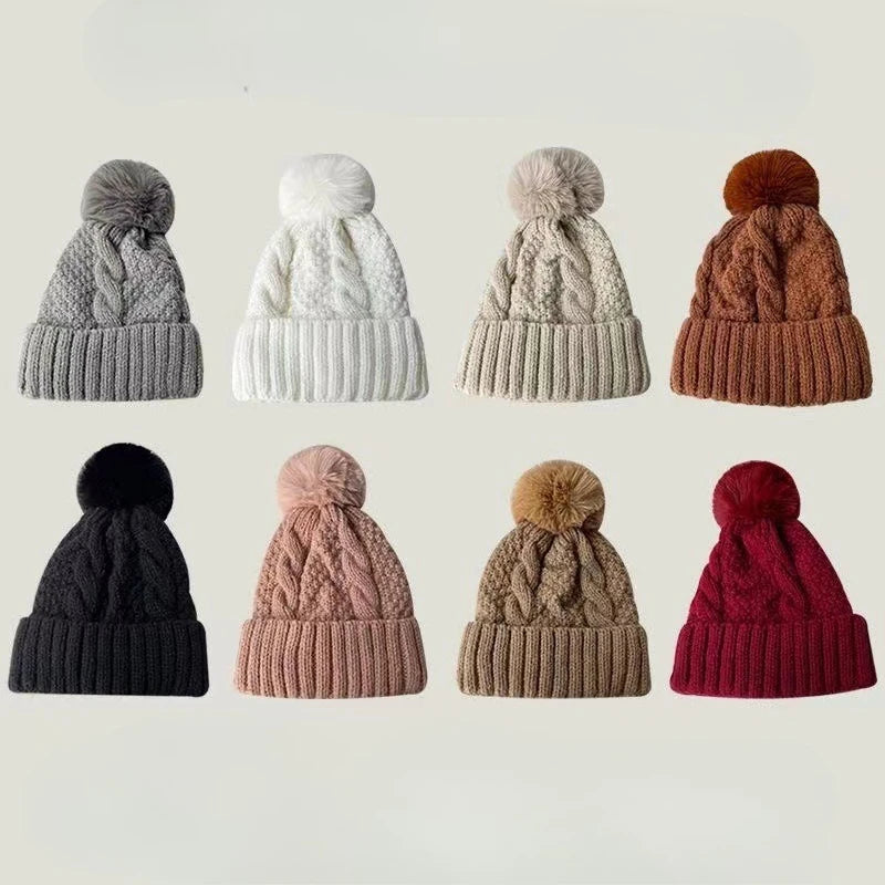 Cable Knit Pom Beanie